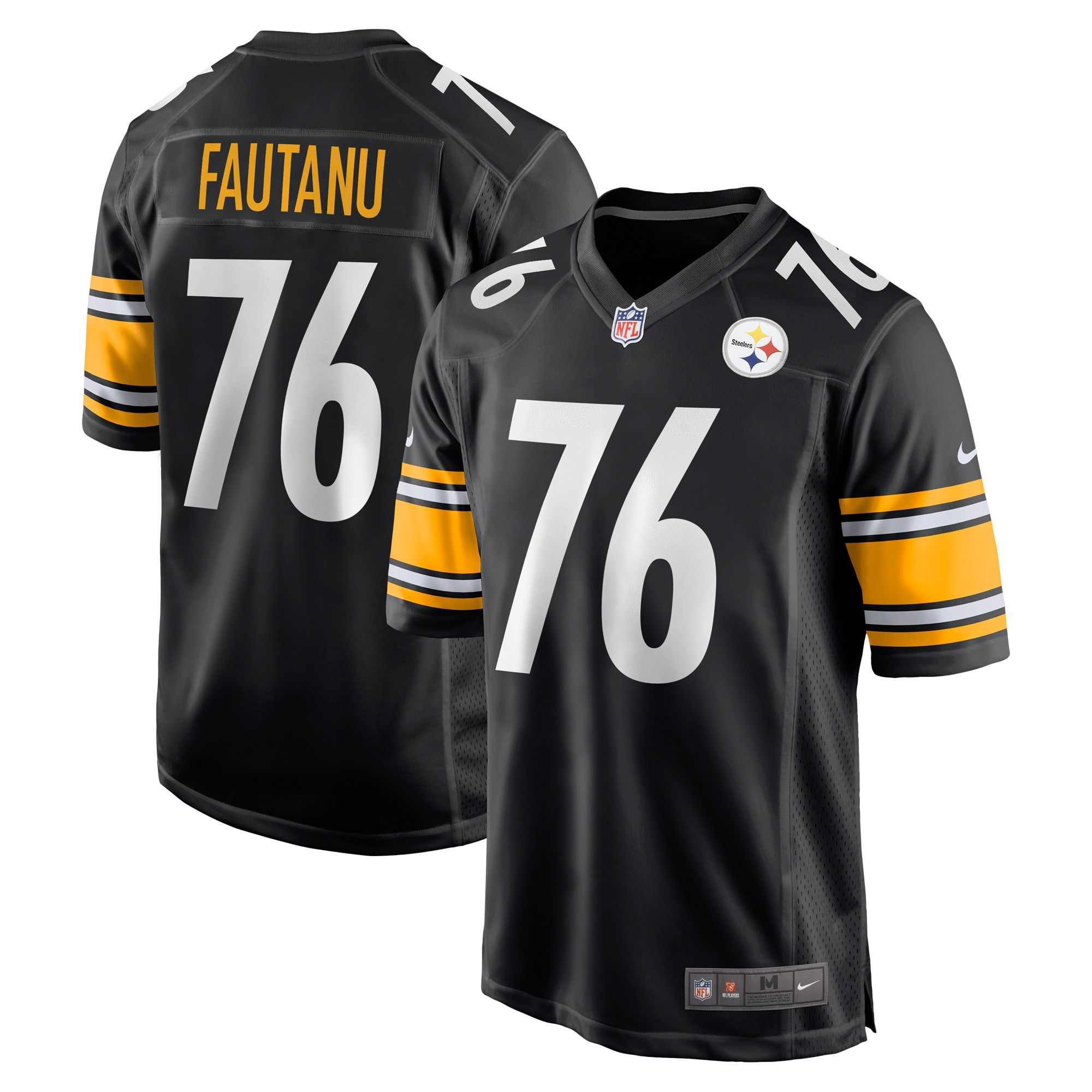 Pittsburgh Steelers Troy Fautanu Black Player Game NFL Jersey Men's