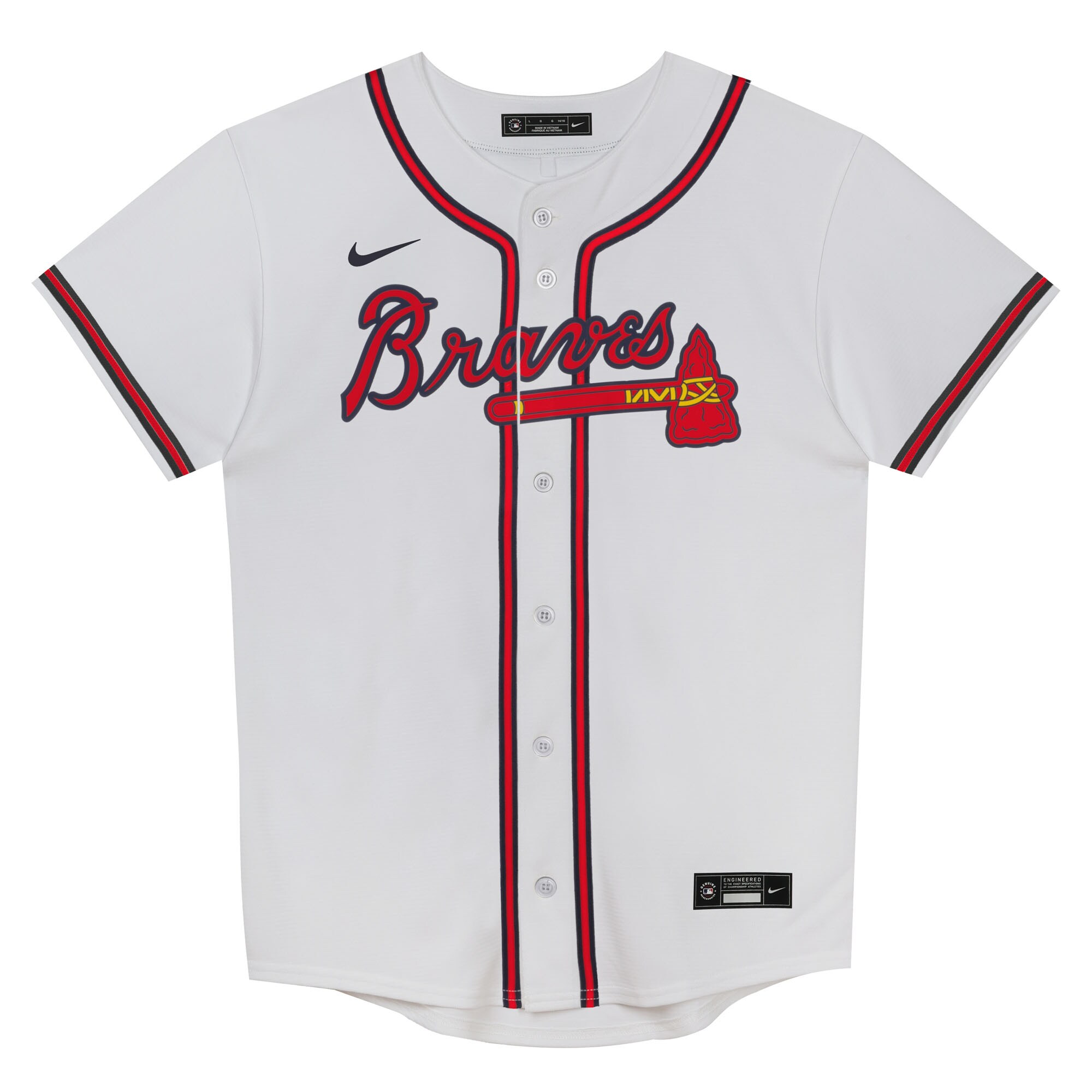 Juvenile Atlanta Braves White Home Blank MLB Jersey Men's