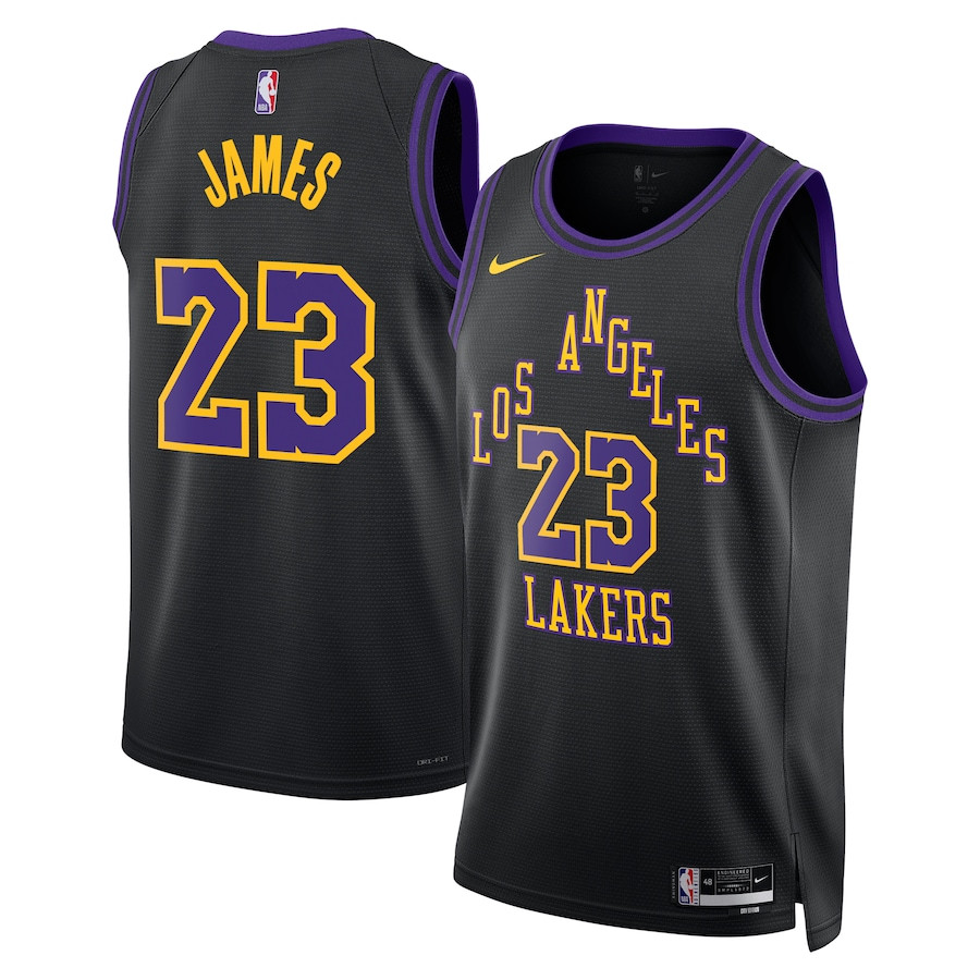 Lebron James 23 Los Angeles Lakers 2023/24 City Edition Swingman Black NBA Jersey Men's