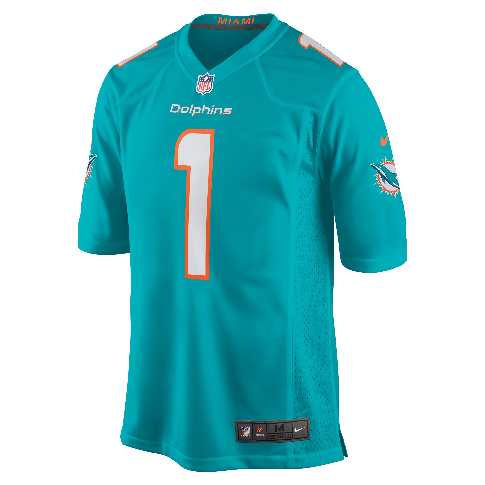 Miami Dolphins Number 1 Dad Aqua Game NFL Jersey Men's