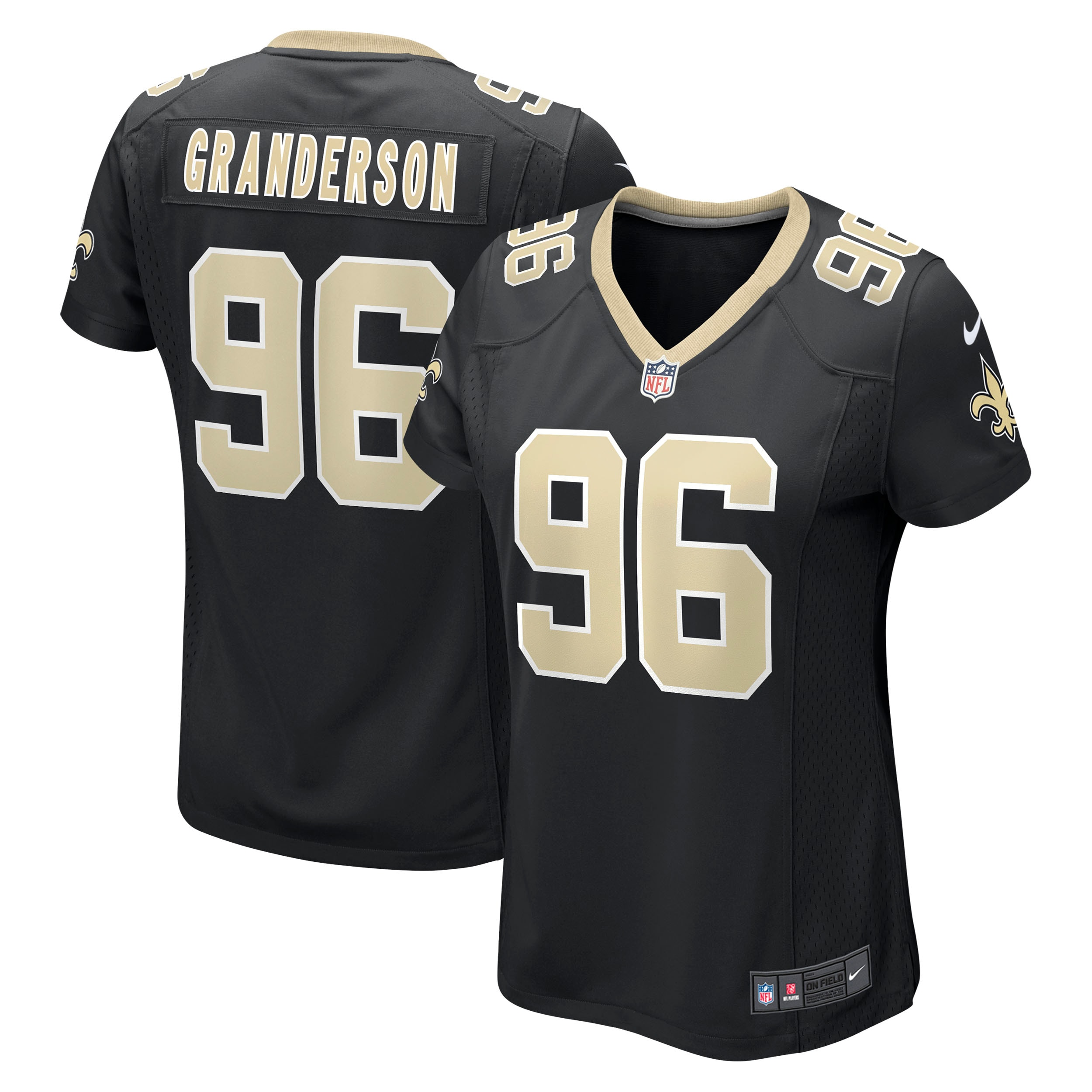 New Orleans Saints Carl Granderson Black Game NFL Jersey Women's
