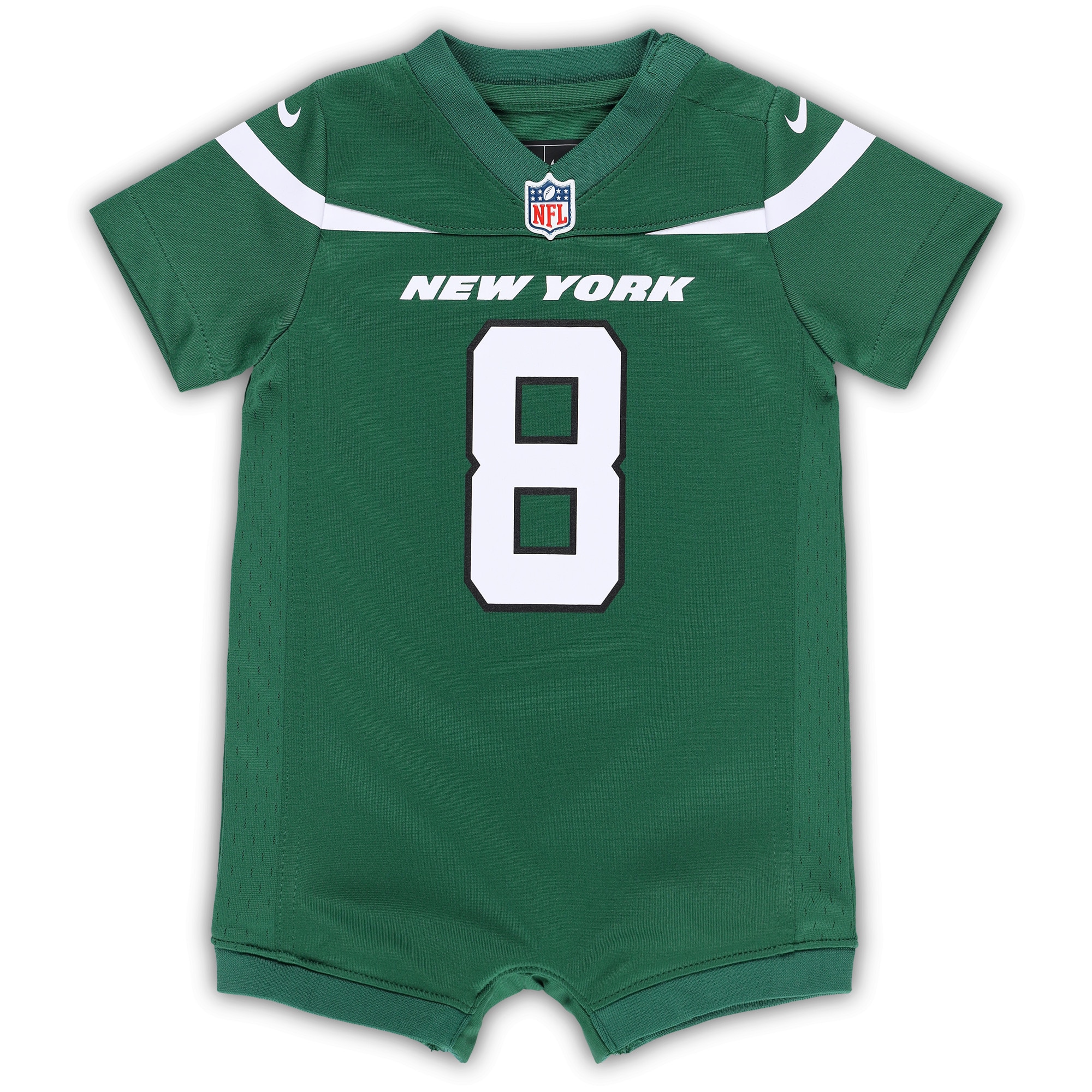 Newborn Infant New York Jets Aaron Rodgers Green Game Romper NFL Jersey Men's