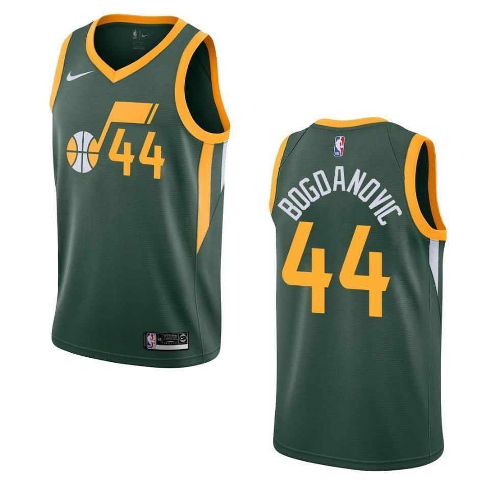 Utah Jazz 44 Bojan Bogdanovic Earned Swingman Green NBA Jersey Men's