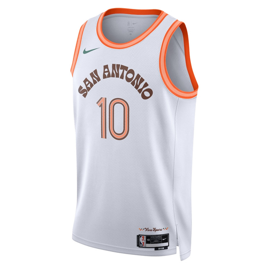 Jeremy Sochan 10 San Antonio Spurs 2023/24 City Edition Swingman White NBA Jersey Men's