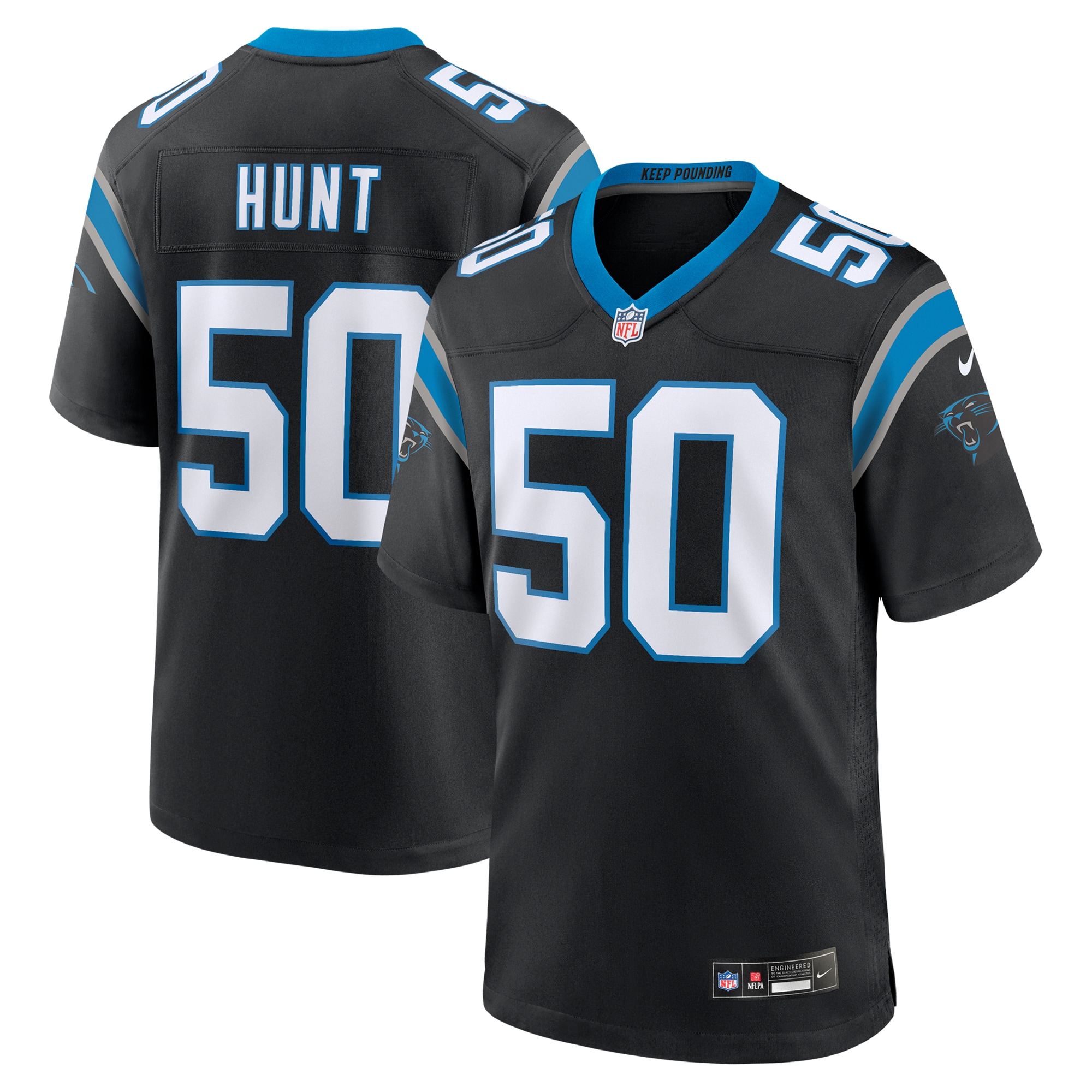 Carolina Panthers Robert Hunt Black Game NFL Jersey Men's