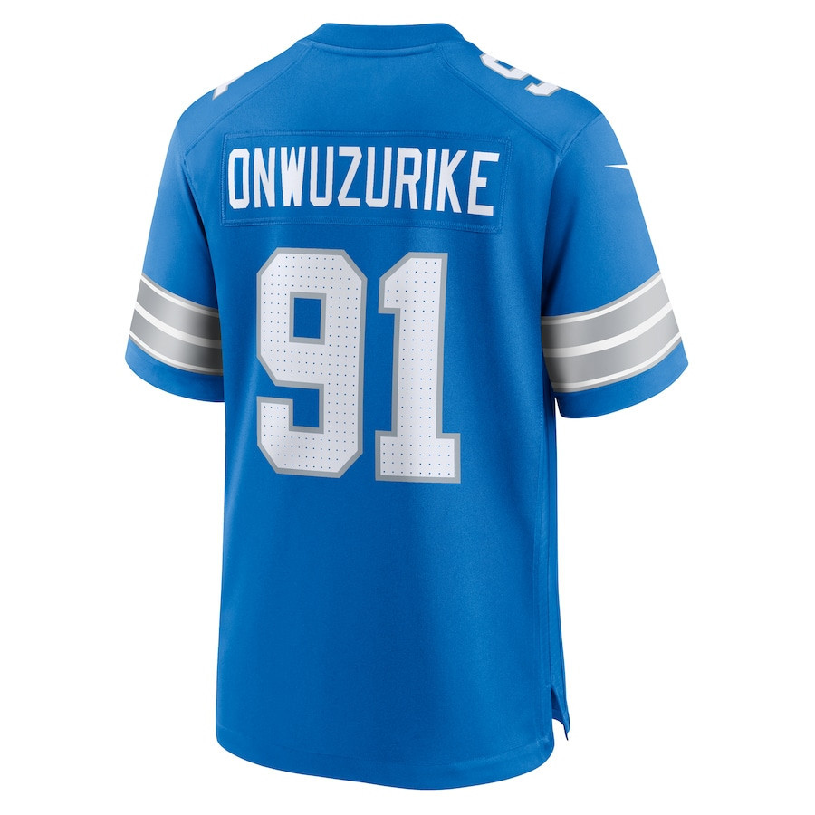 Levi Onwuzurike #91 Detroit Lions Super Bowl LIX Blue NFL Jersey Youth