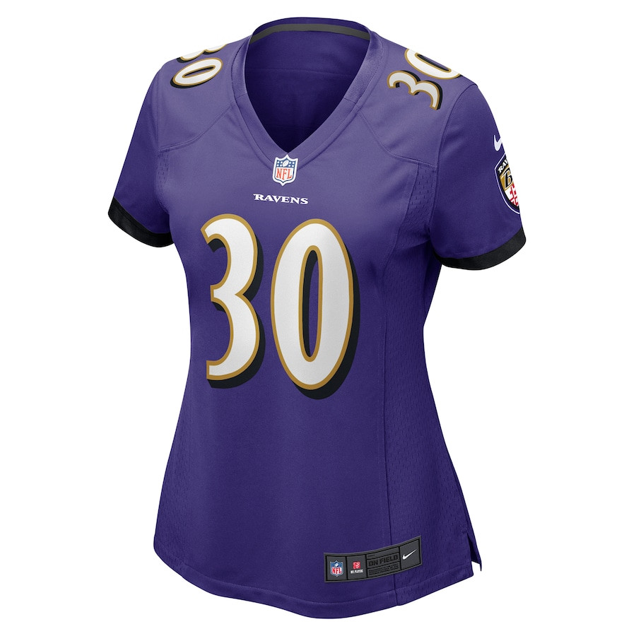 Trayvon Mullen 30 Baltimore Ravens Game Purple NFL Jersey Women's
