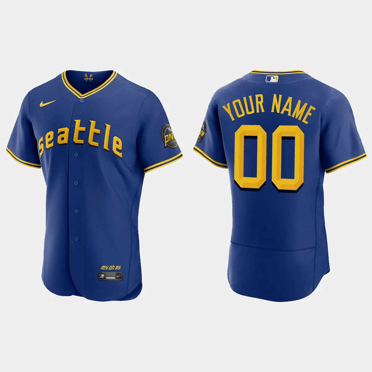 Seattle Mariners 2023 City Connect Elite Custom 00 Royal MLB Jersey Men's
