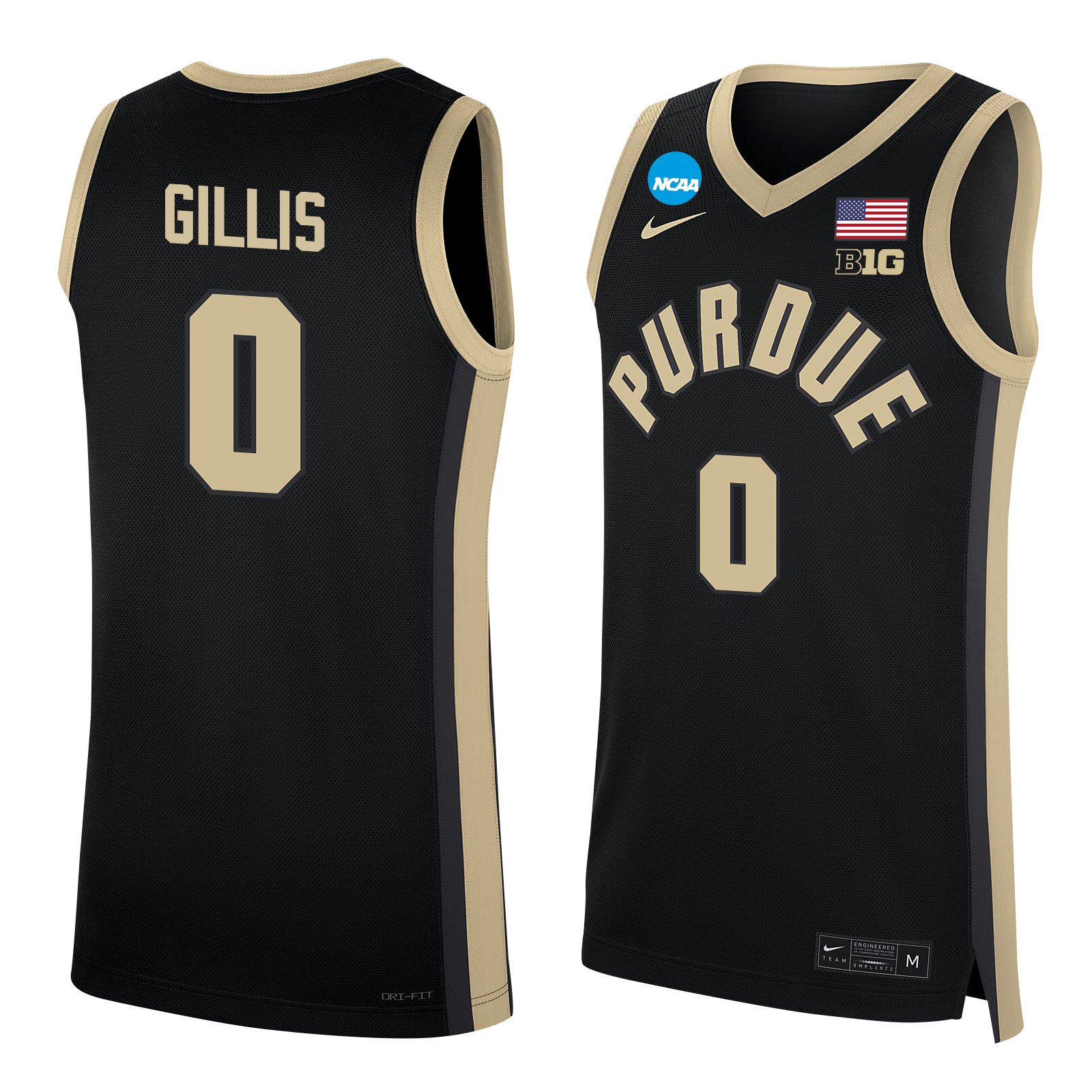 Mason Gillis 0 Purdue Boilermakers 2024 Black Unisex NCAA Jersey Unisex