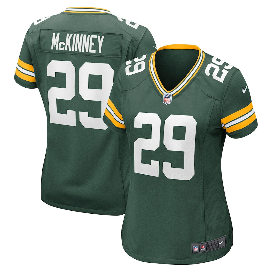 Xavier McKinney 29 Green Bay Packers Team Game Green NFL Jersey Women's