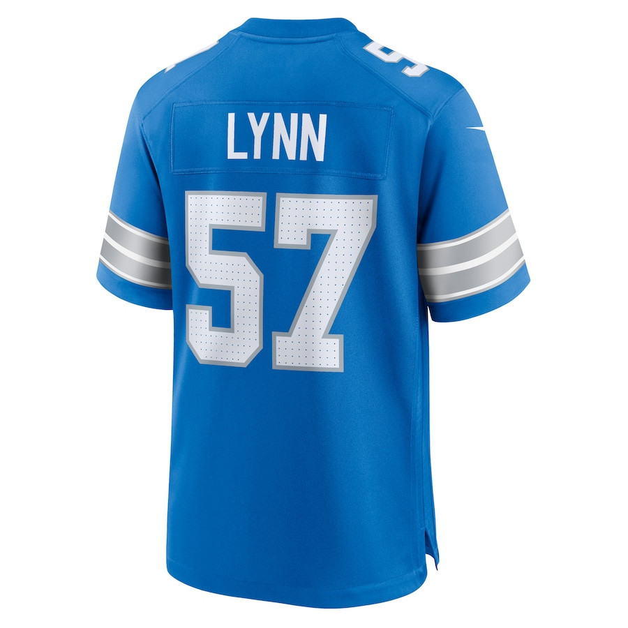 Nate Lynn #57 Detroit Lions Super Bowl LIX Blue NFL Jersey Youth
