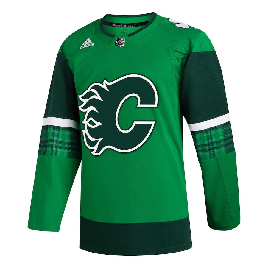 Calgary Flames 2023 St. Patrick's Day Primegreen Kelly Green NHL Jersey Men's