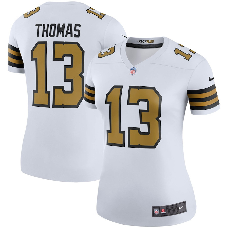 Michael Thomas 13 New Orleans Saints Color Rush Legend White NFL Jersey Women's