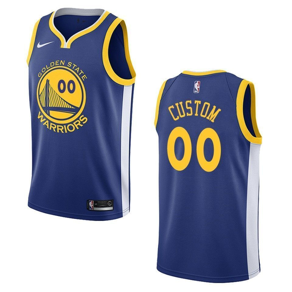 Golden State Warriors 00 Custom Icon Swingman Blue NBA Jersey Men's