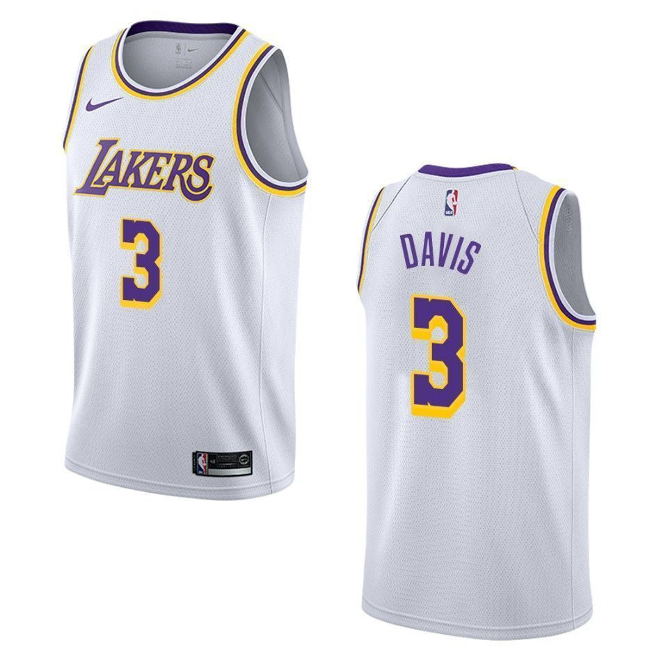 Los Angeles Lakers 3 Anthony Davis Association Swingman White NBA Jersey Men's