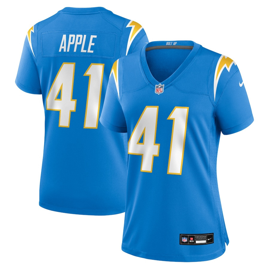Eli Apple 41 Los Angeles Chargers Game Powder Blue NFL Jersey Women's