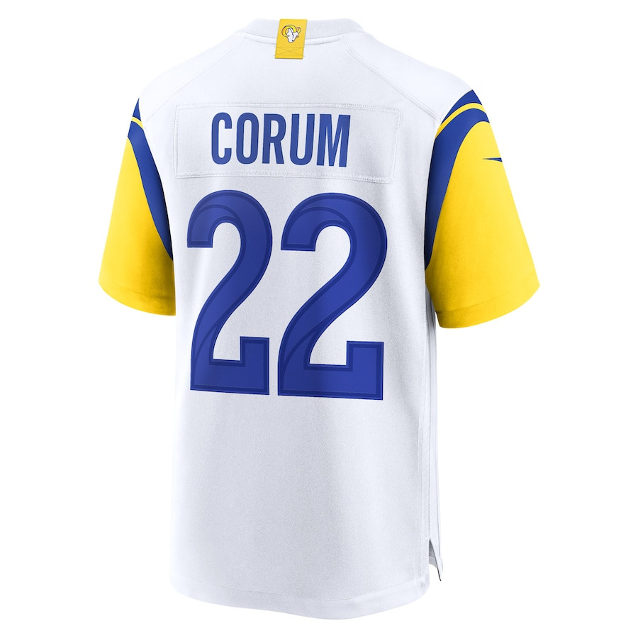 Blake Corum 22 Los Angeles Rams Game White NFL Jersey Men's