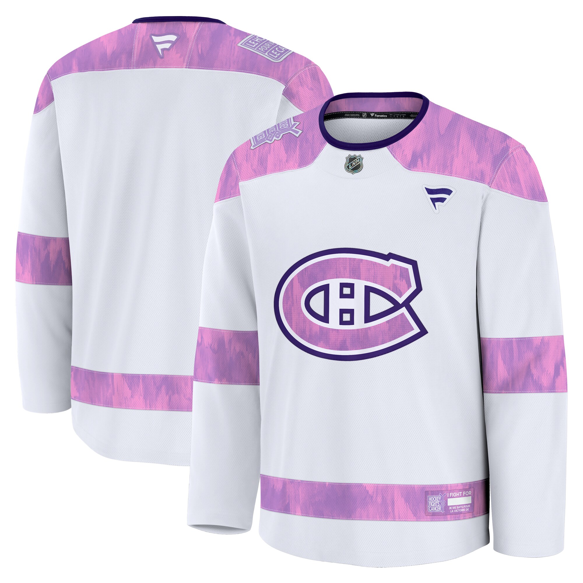 Montreal Canadiens White 2024 Fights Cancer Practice NHL Jersey Men's