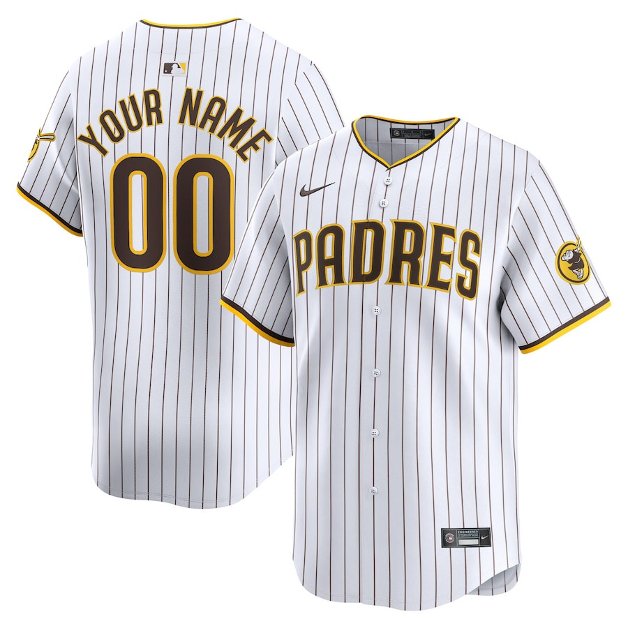 San Diego Padres Home Limited Custom White MLB Jersey Youth