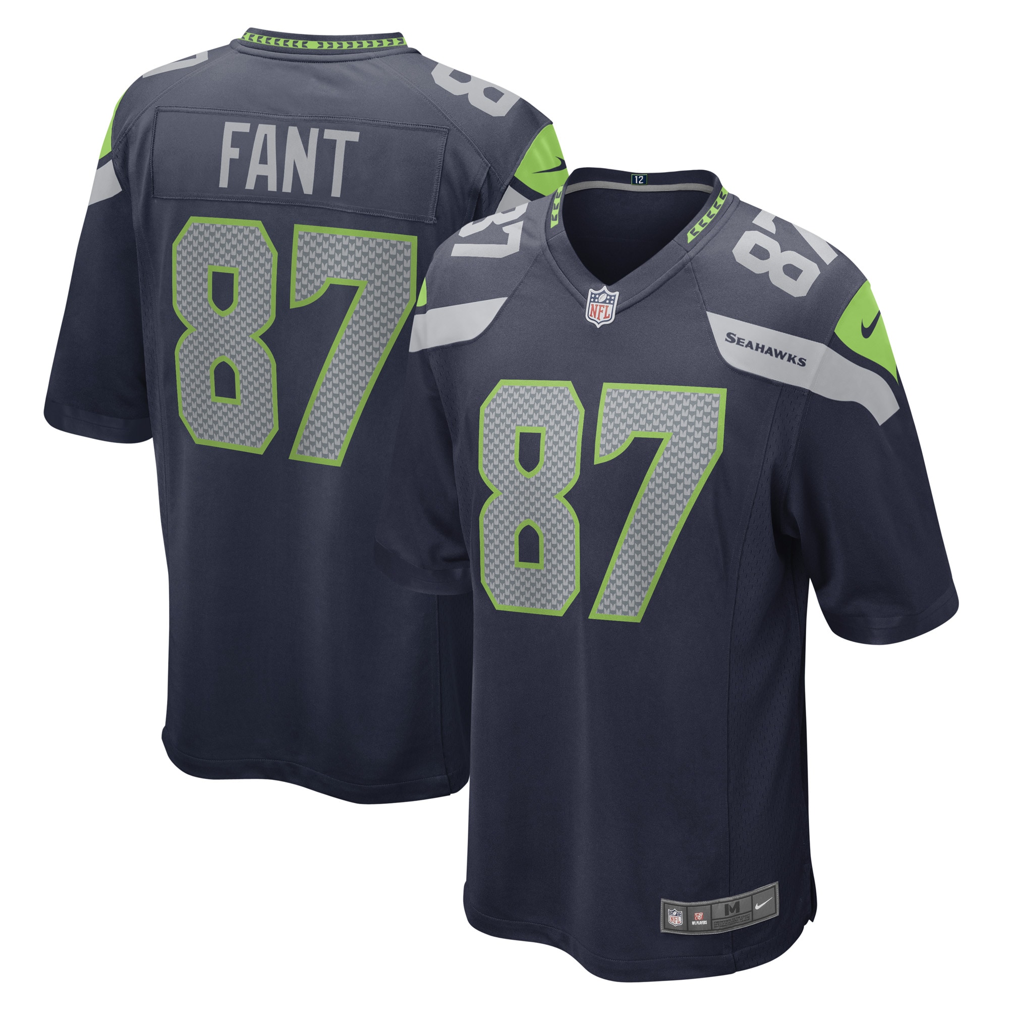 Seattle Seahawks Noah Fant College Navy Game Player NFL Jersey Men's