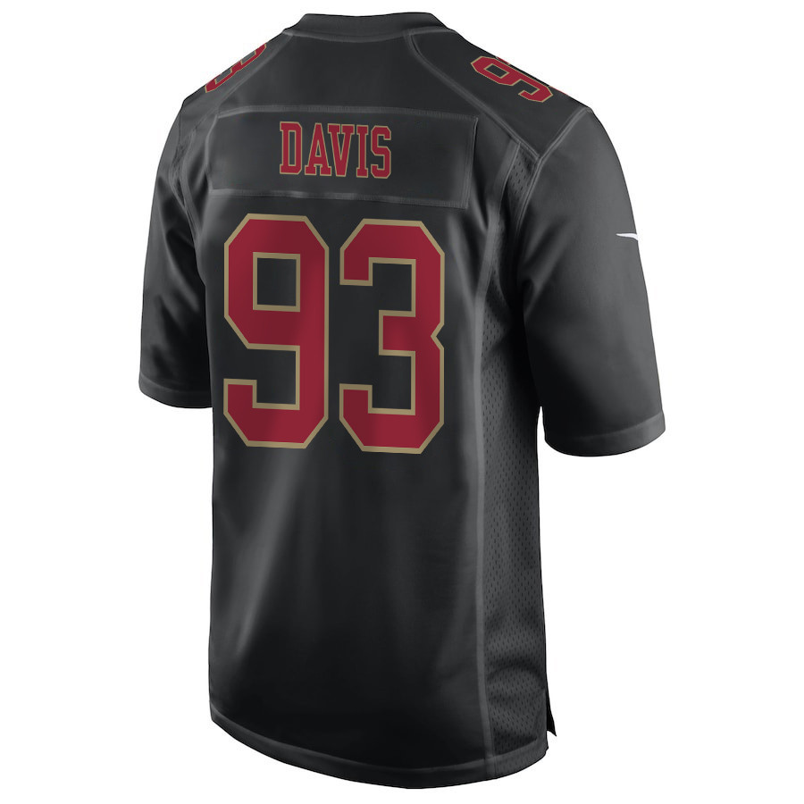 Kalia Davis 93 San Francisco 49ers Super Bowl LVIII Patch Fashion Game Carbon Black NFL Jersey Men's