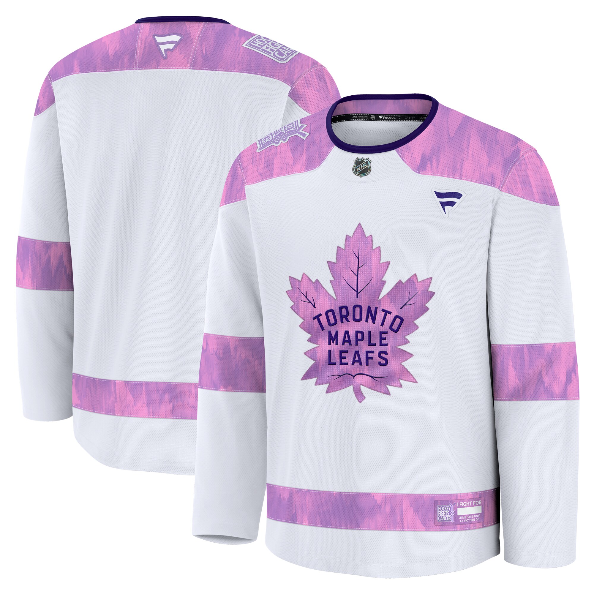 Toronto Maple Leafs White 2024 Fights Cancer Practice NHL Jersey Men's