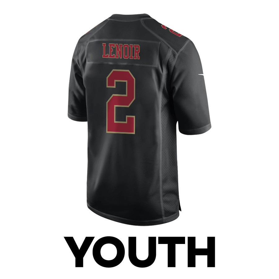 Deommodore Lenoir 2 San Francisco 49ers Super Bowl LVIII Patch Fashion Game Carbon Black NFL Jersey Youth