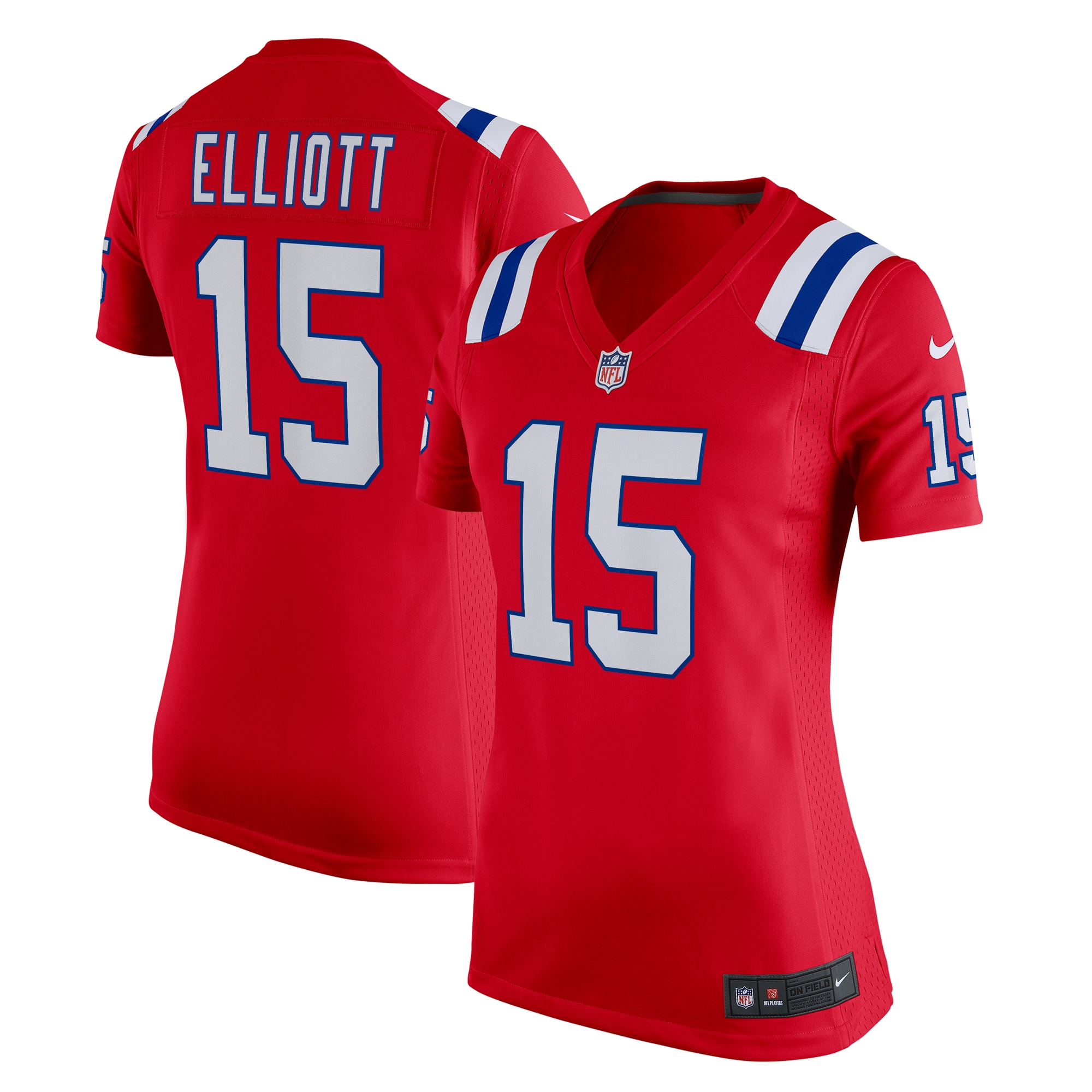 New England Patriots Ezekiel Elliott Red Alternate Game Player NFL Jersey Women's