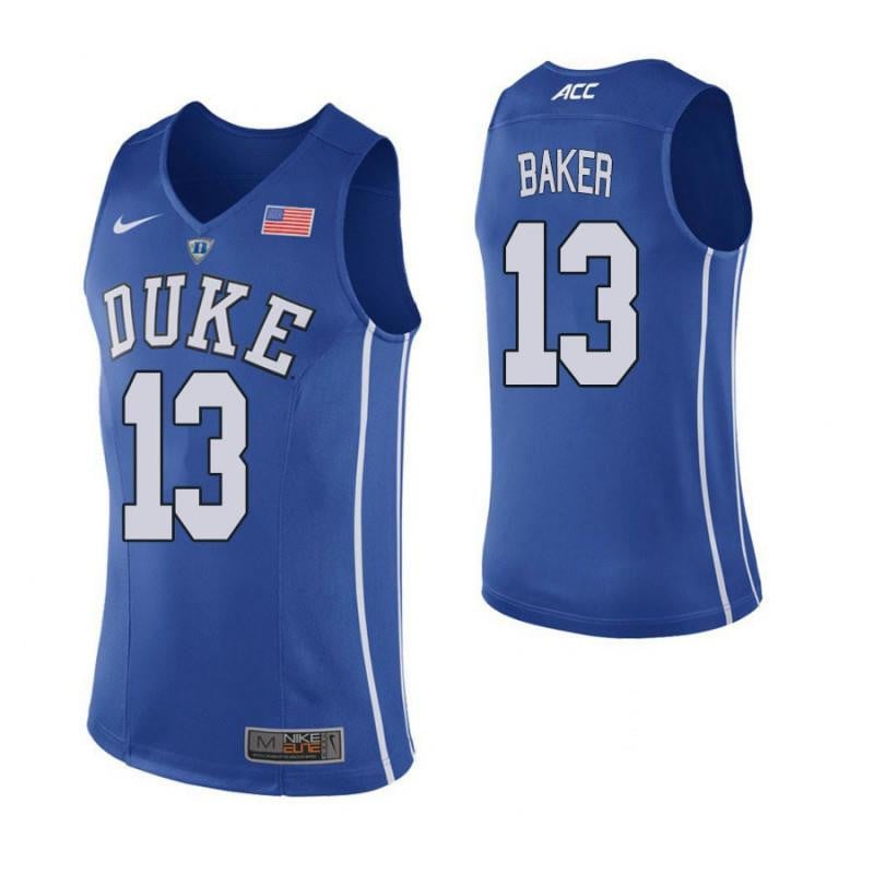 13 Joey Baker Blue Elite Duke Blue Devils NCAA Jersey Men's