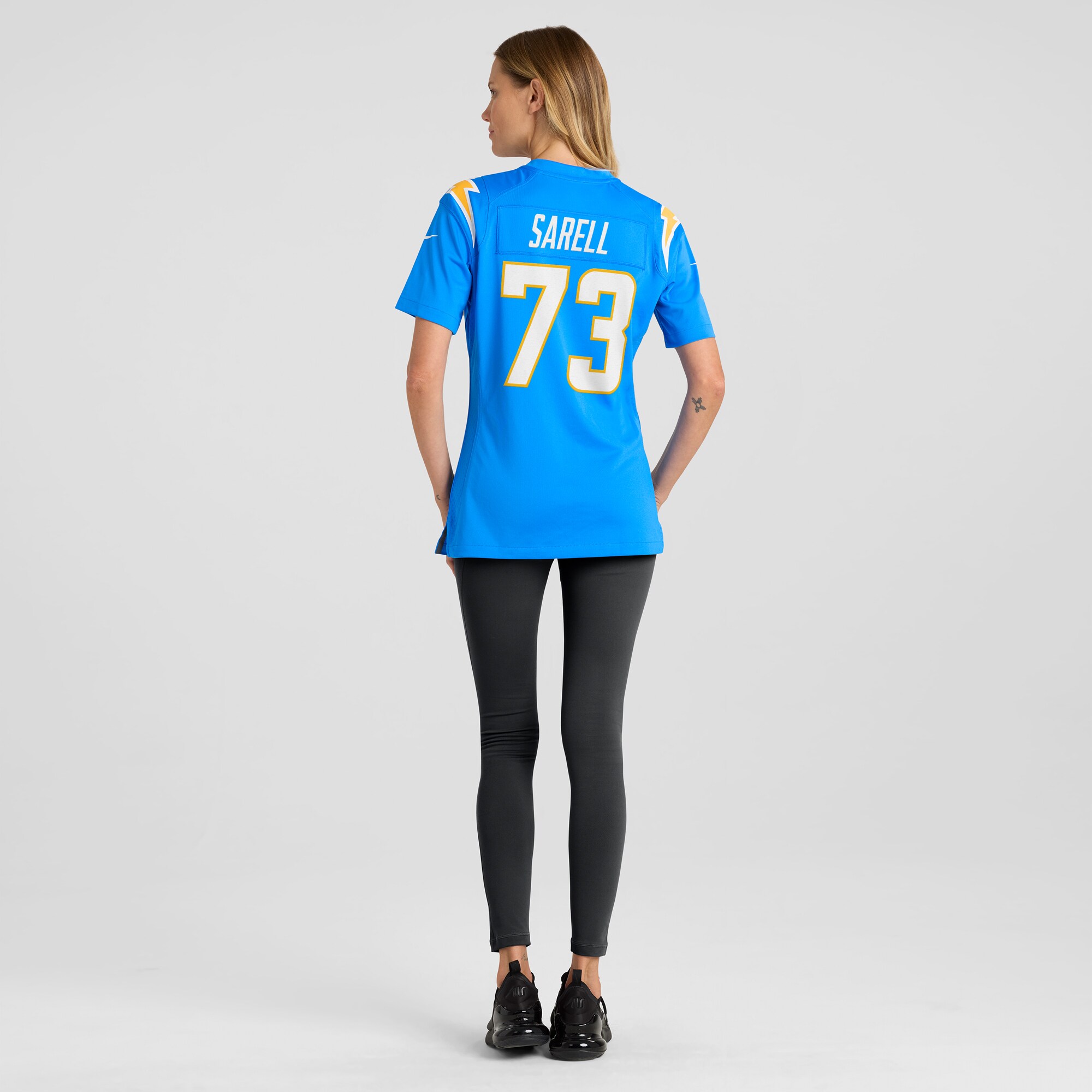 Los Angeles Chargers Foster Sarell Powder Blue Game Player NFL Jersey Women's