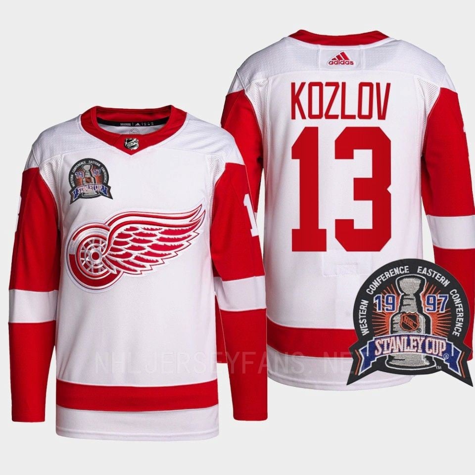 Vyacheslav Kozlov 13 1997 Stanley Cup Detroit Red Wings Red 25th Anniversary NHL Jersey Men's