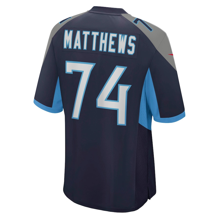 Bruce Matthews 74 Tennessee Titans Retired Navy NFL Jersey Men's