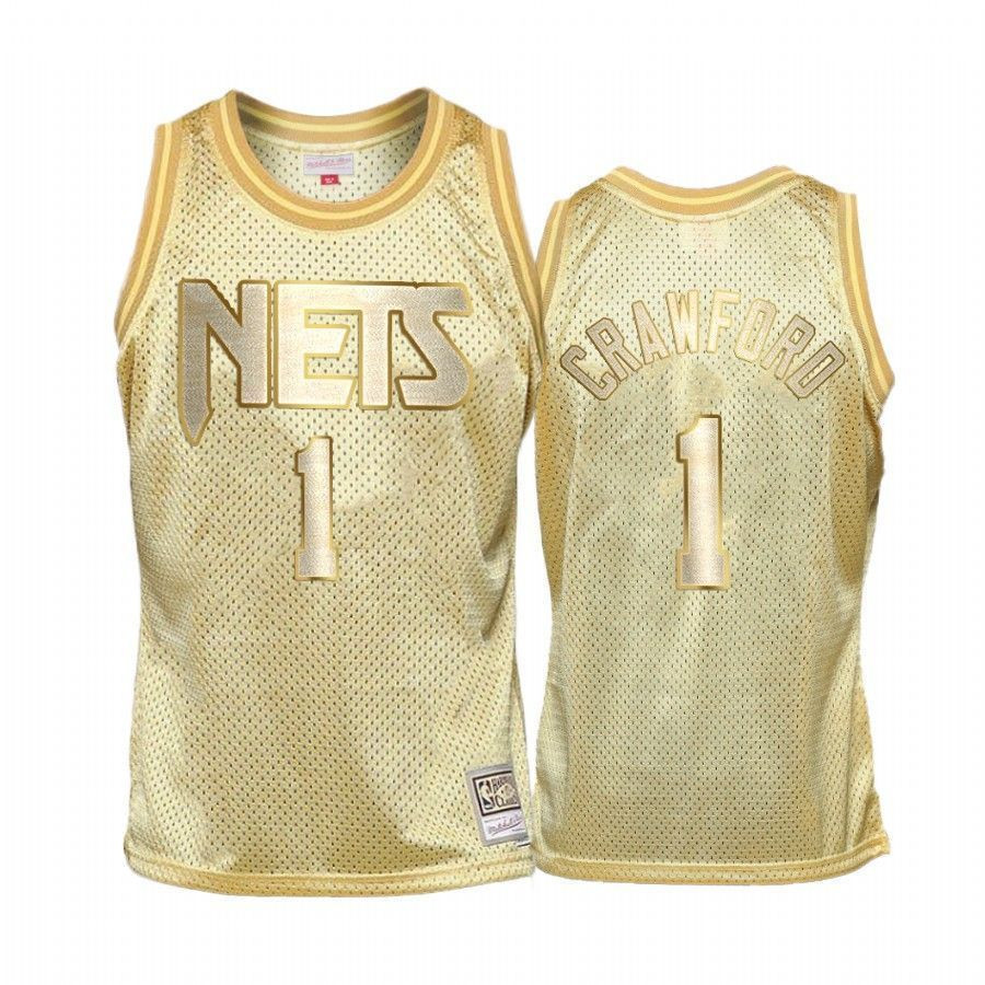 Jamal Crawford 1 Brooklyn Nets Golden Hwc NBA Jersey Men's