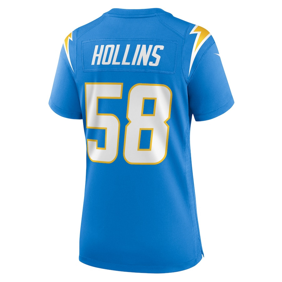 Justin Hollins 58 Los Angeles Chargers Game Powder Blue NFL Jersey Women's