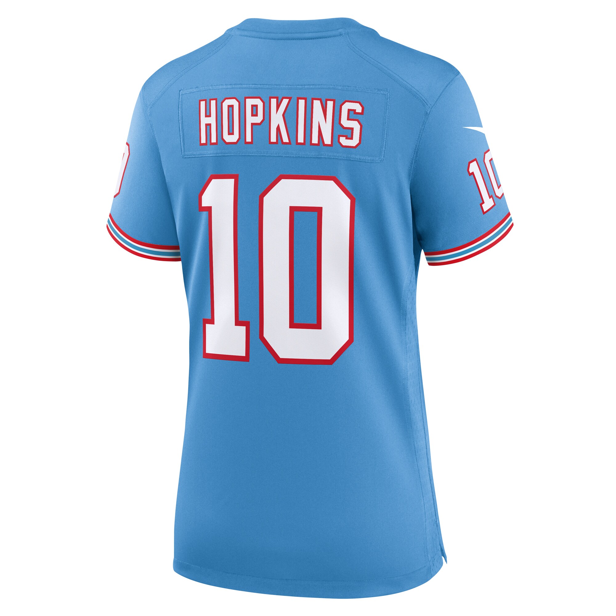 Tennessee Titans DeAndre Hopkins Light Blue Oilers Throwback Player Game NFL Jersey Women's