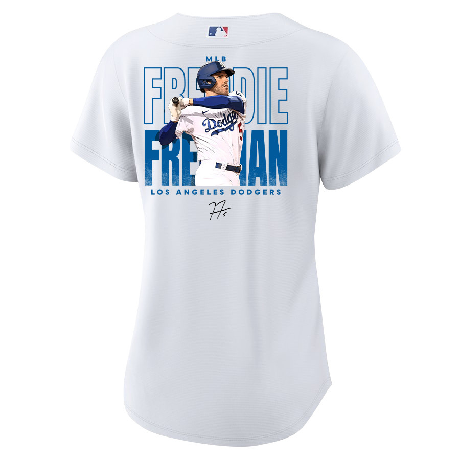 Freddie Freeman 5 Los Angeles Dodgers Signed Home Run 2023 Home Player White MLB Jersey Women's