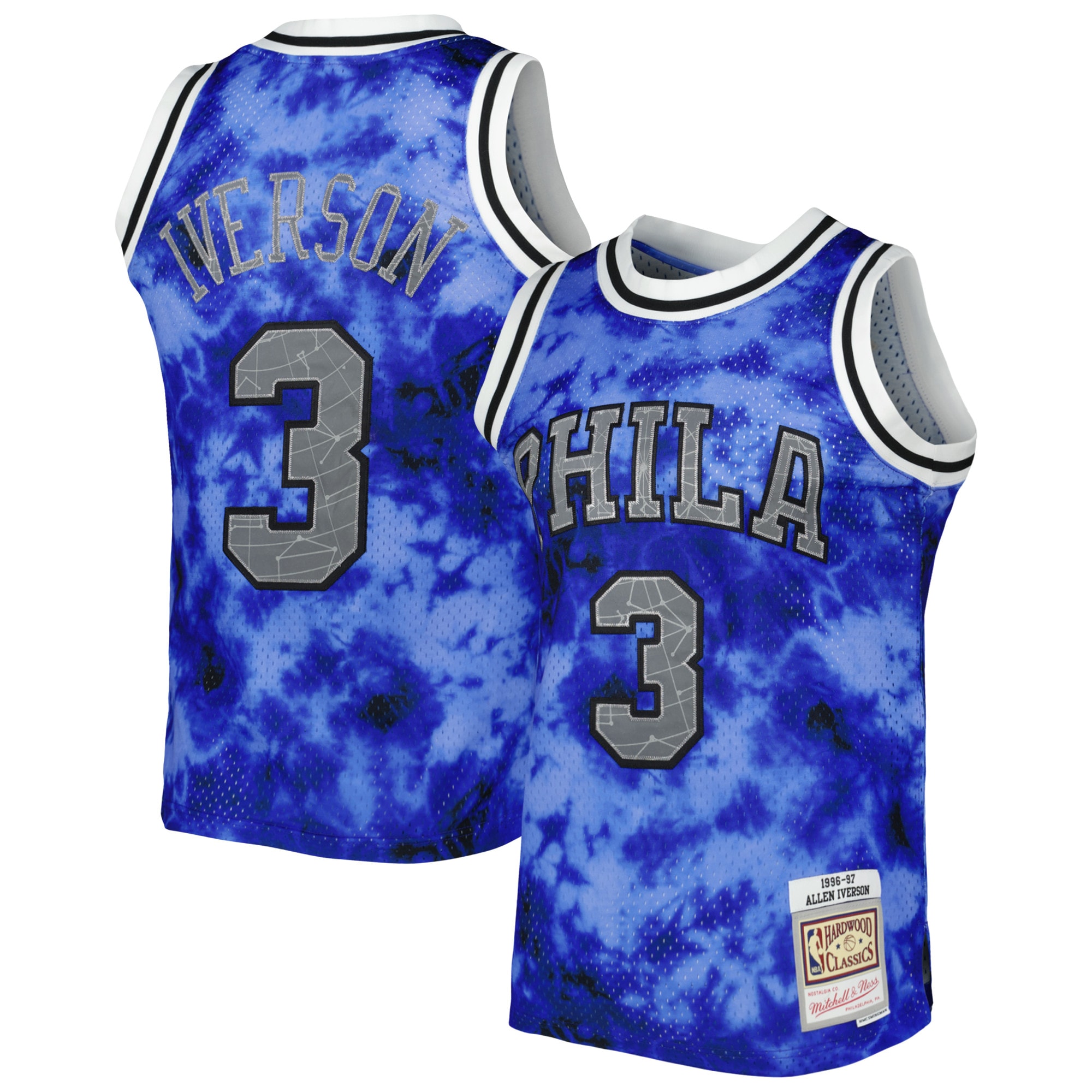 Mitchell Ness Allen Iverson Royal Philadelphia 76ers 1996/97 Galaxy Swingman NBA Jersey Men's