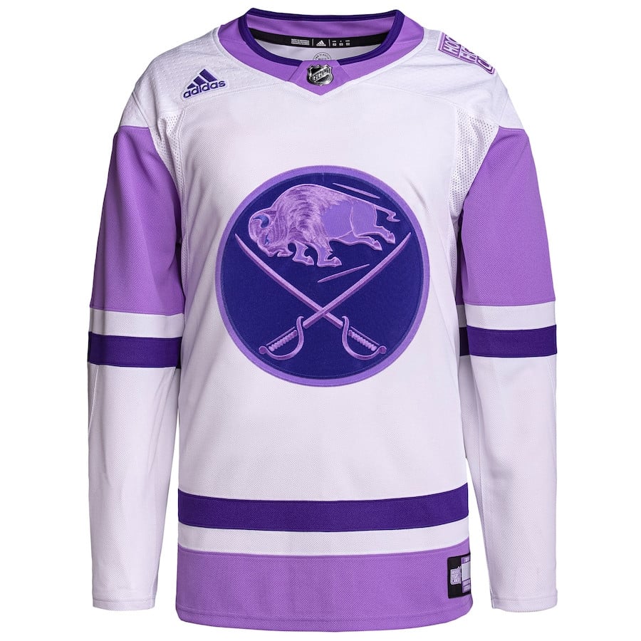 Buffalo Sabres Fights Cancer Primegreen White/Purple NHL Jersey Men's