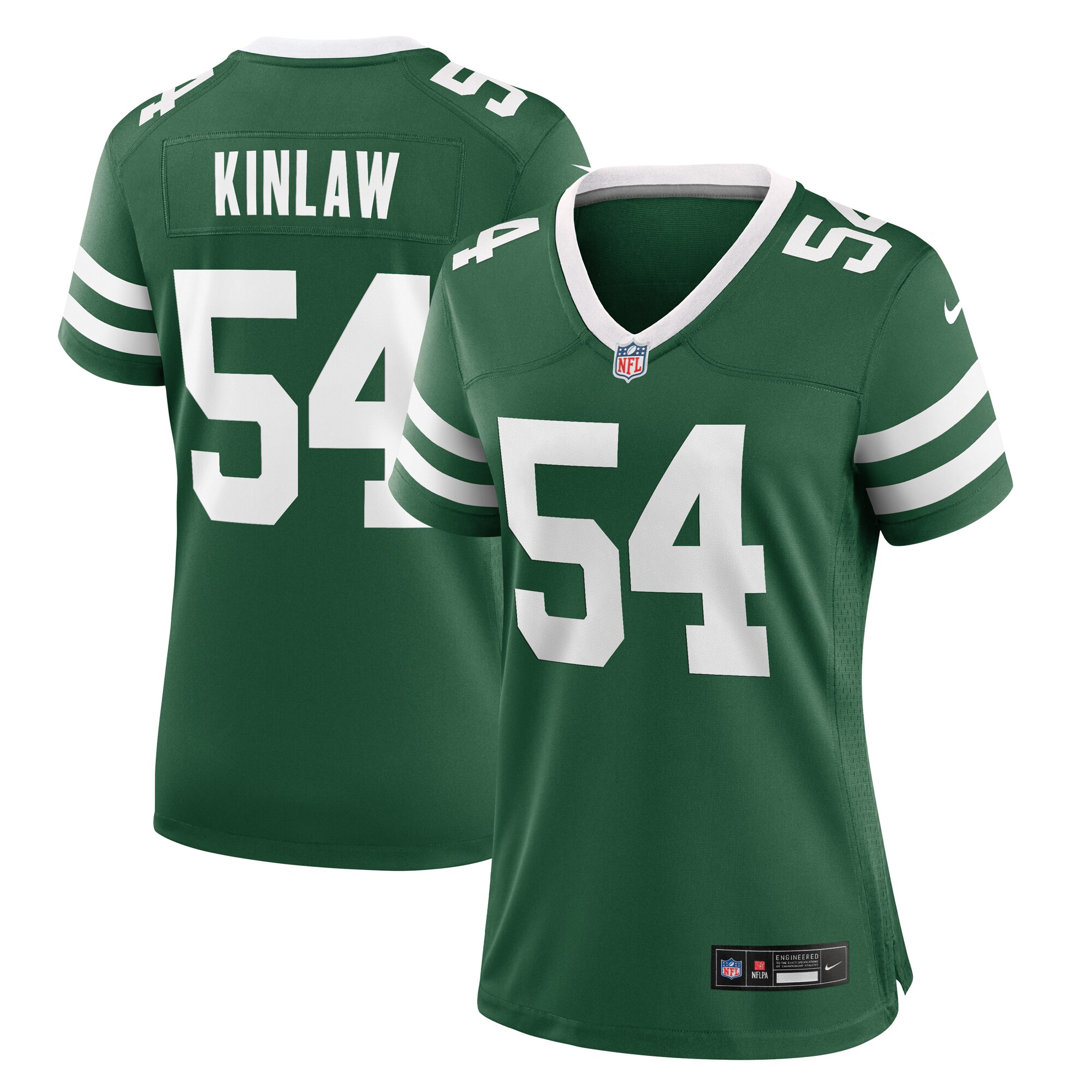 New York Jets Javon Kinlaw Legacy Green Team Game NFL Jersey Women's