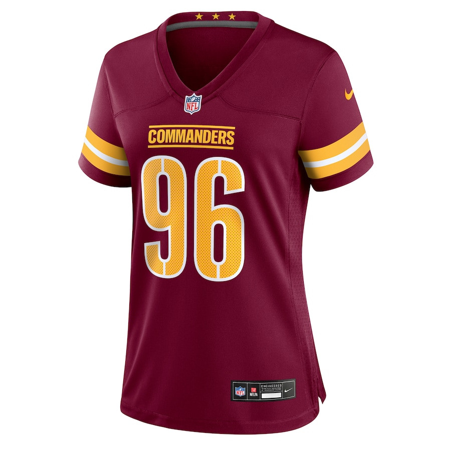 Norell Pollard 96 Washington Commanders Game Burgundy NFL Jersey Women's