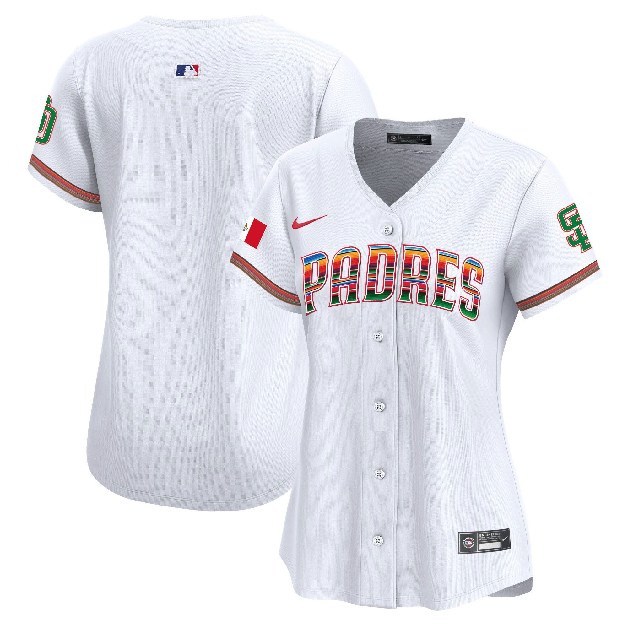 San Diego Padres Mexico White MLB Jersey Women's