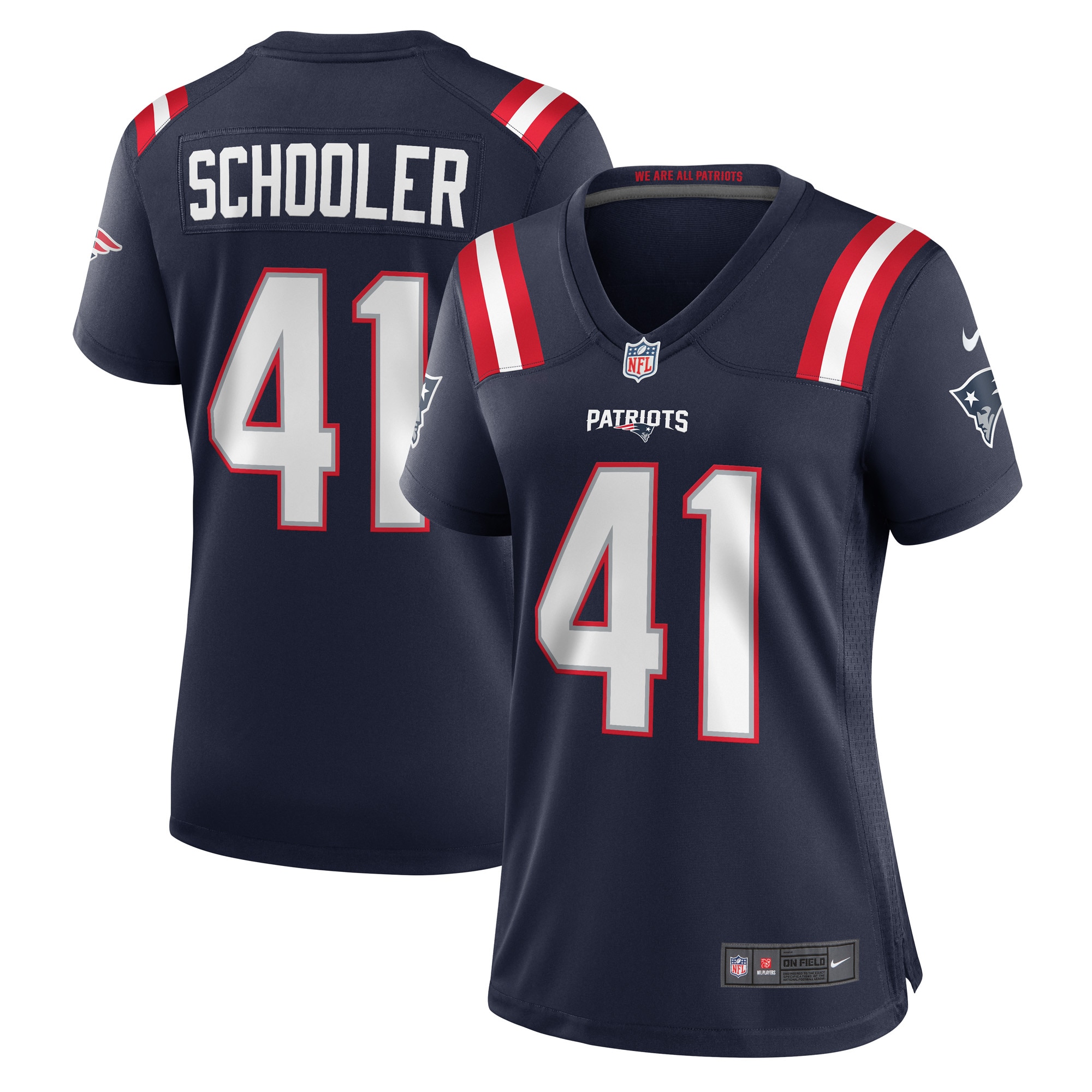 New England Patriots Brenden Schooler Navy Game Player NFL Jersey Women's