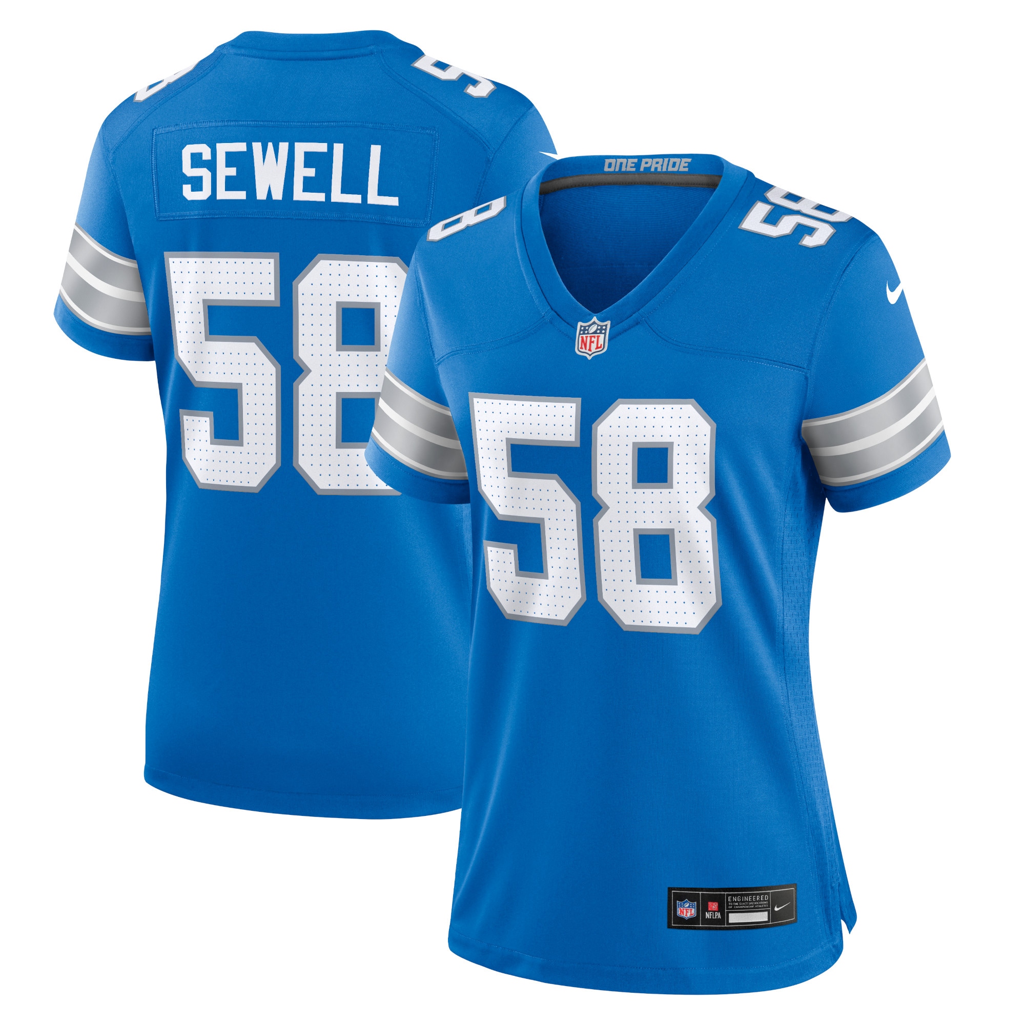 Detroit Lions Penei Sewell Blue Game NFL Jersey Women's