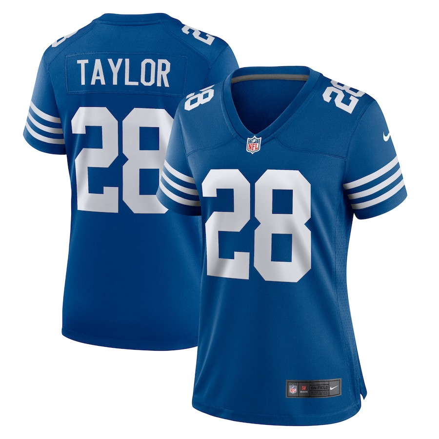 Jonathan Taylor 28 Indianapolis Colts Game Royal NFL Jersey Women's