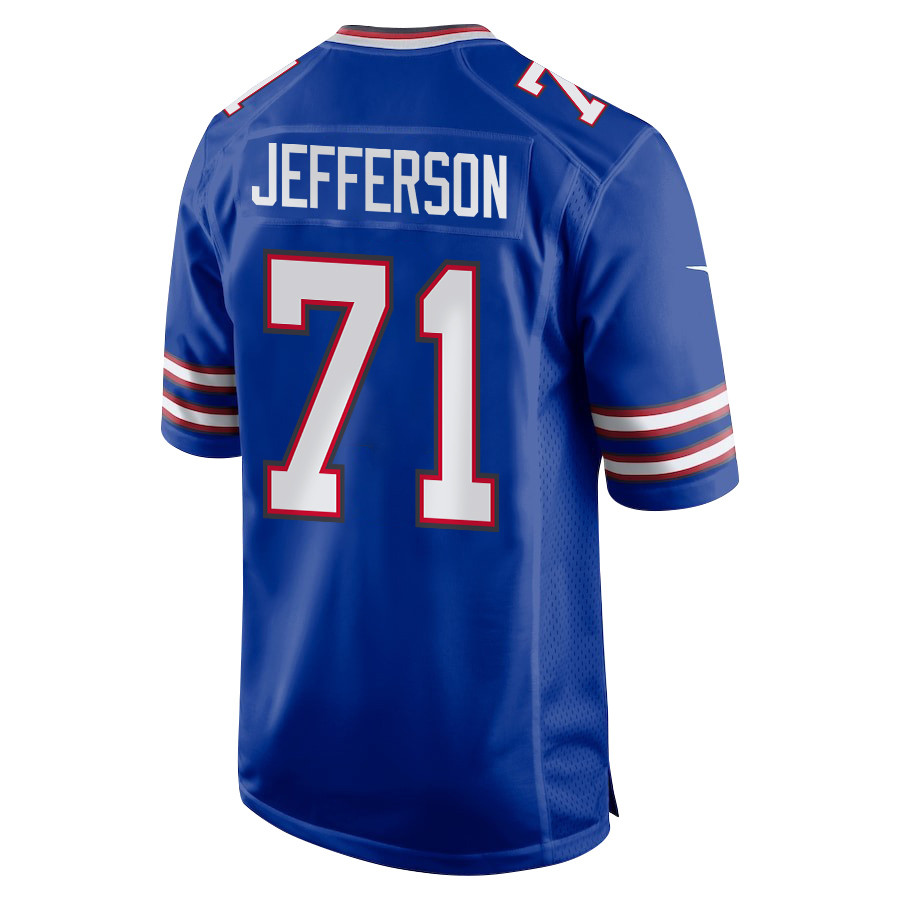 Quinton Jefferson 71 Buffalo Bills Super Bowl LIX New Orleans Patch Game Royal NFL Jersey Men's