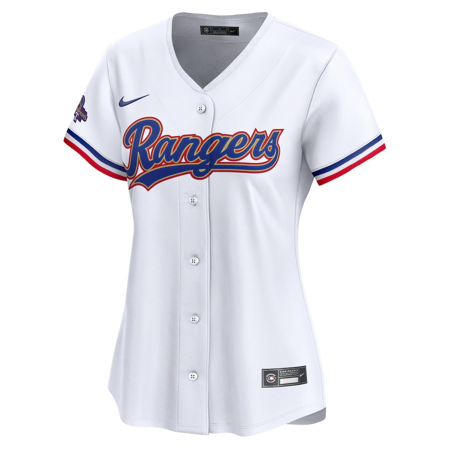Josh Jung 6 Texas Rangers 2024 Gold Collection Limited White MLB Jersey Women's
