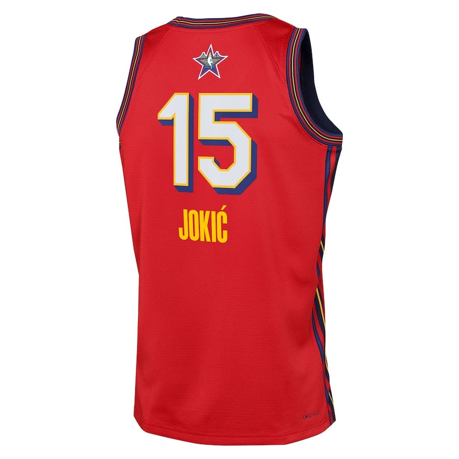 Nikola Jokic 15 All Star Swingman Tea Red NBA Jersey Youth