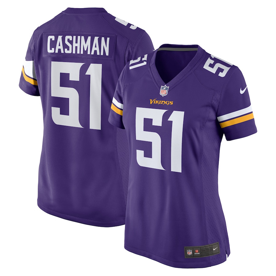 Blake Cashman 51 Minnesota Vikings Team Game Purple NFL Jersey Women's