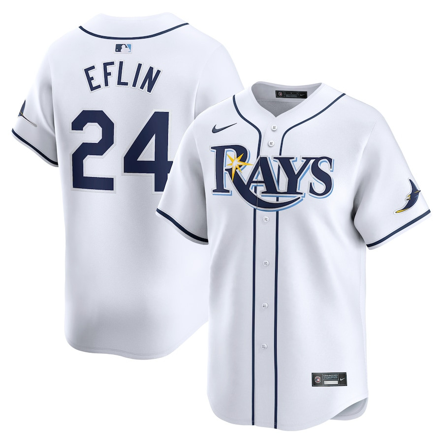 Zach Eflin 24 Tampa Bay Rays Home Limited Player White MLB Jersey Men's