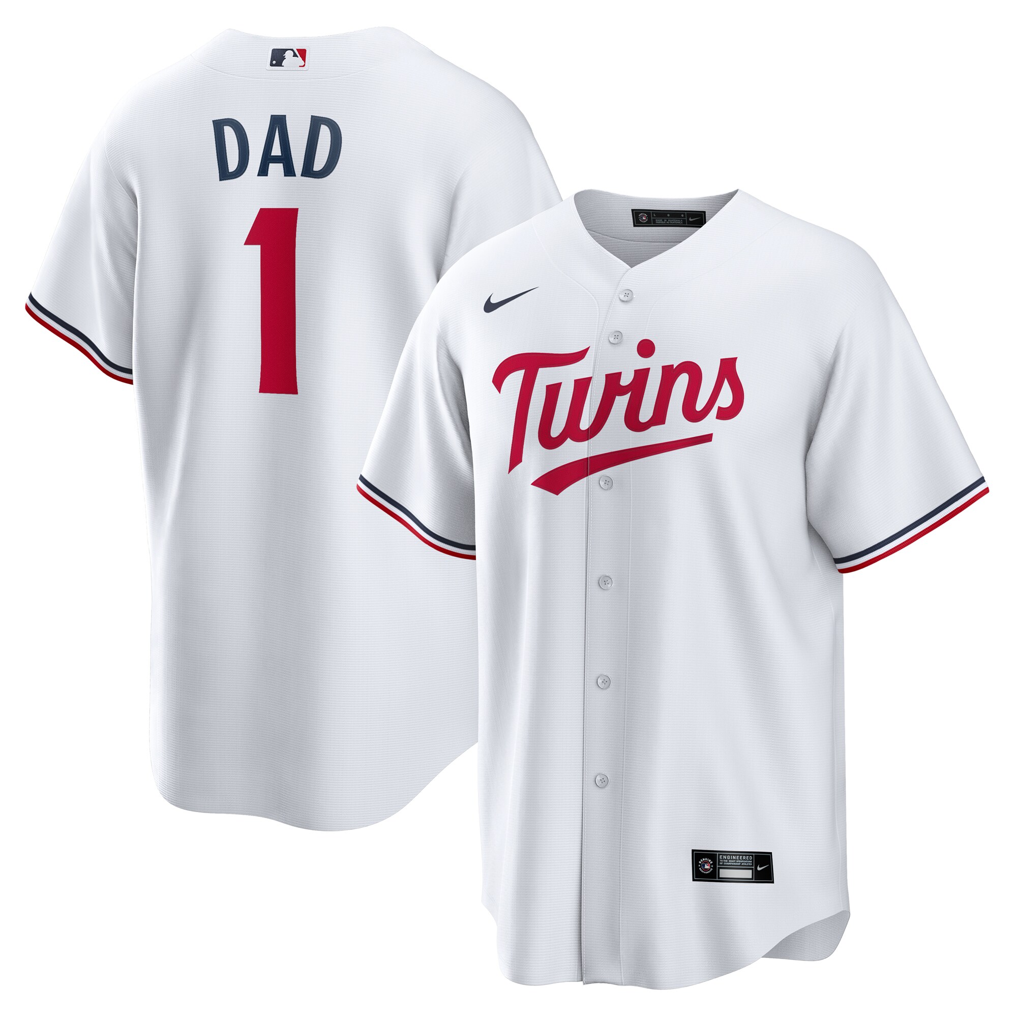Minnesota Twins White #1 Dad Home MLB Jersey Men's